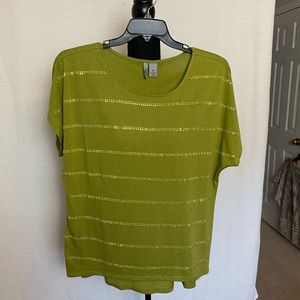NWT olive green top with embellishment